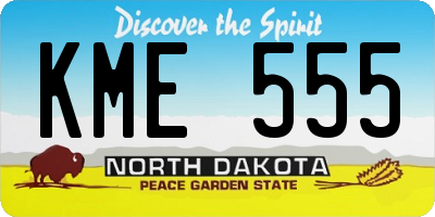 ND license plate KME555