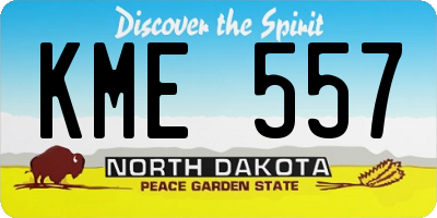 ND license plate KME557