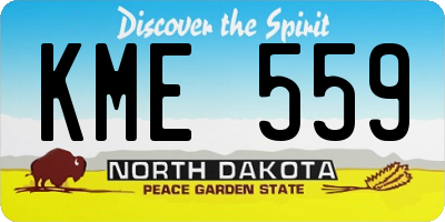 ND license plate KME559