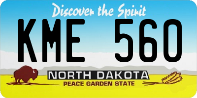 ND license plate KME560