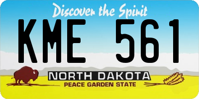 ND license plate KME561