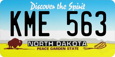 ND license plate KME563