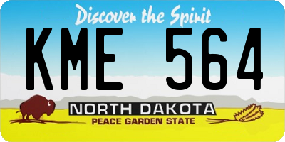 ND license plate KME564