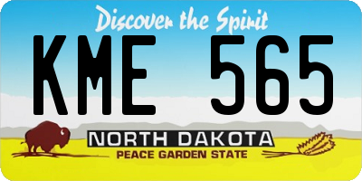 ND license plate KME565