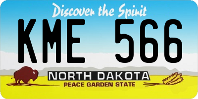 ND license plate KME566