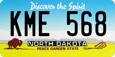 ND license plate KME568
