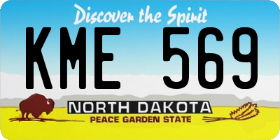 ND license plate KME569