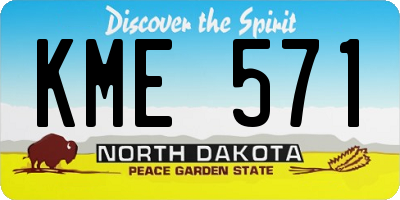 ND license plate KME571