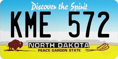 ND license plate KME572