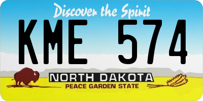 ND license plate KME574