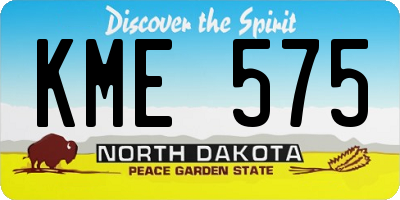 ND license plate KME575