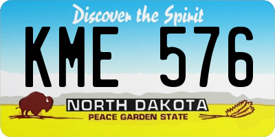 ND license plate KME576