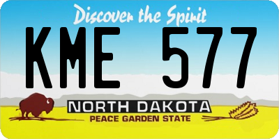 ND license plate KME577