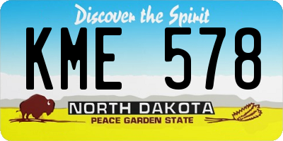 ND license plate KME578