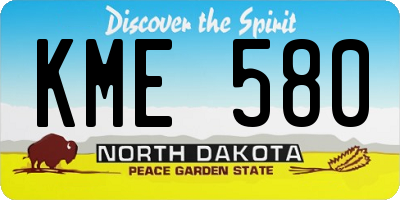 ND license plate KME580