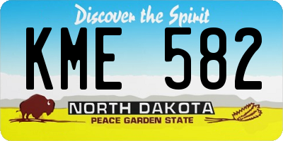 ND license plate KME582