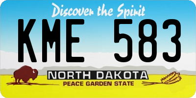 ND license plate KME583