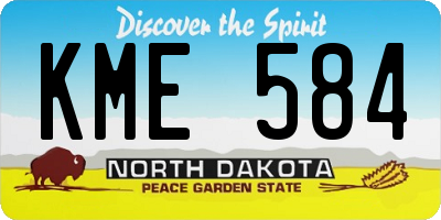 ND license plate KME584