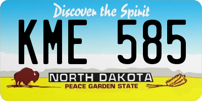 ND license plate KME585