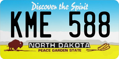 ND license plate KME588