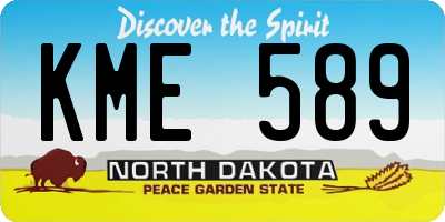 ND license plate KME589