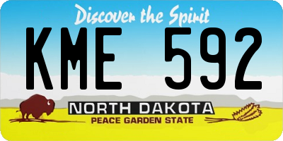 ND license plate KME592