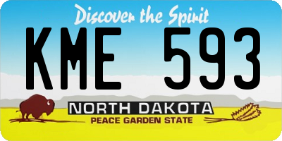 ND license plate KME593