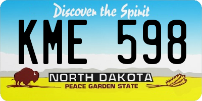 ND license plate KME598