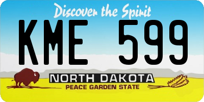 ND license plate KME599