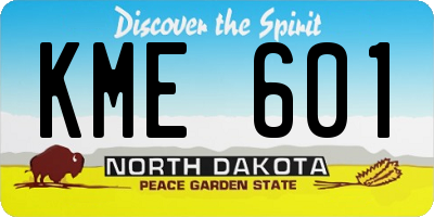 ND license plate KME601