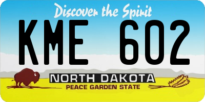 ND license plate KME602
