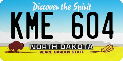 ND license plate KME604