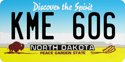 ND license plate KME606