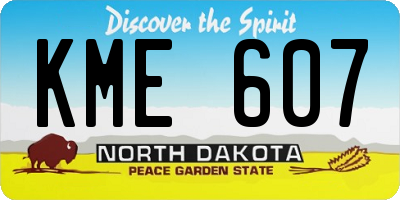 ND license plate KME607
