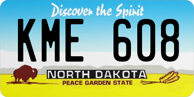 ND license plate KME608