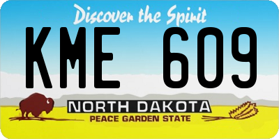 ND license plate KME609
