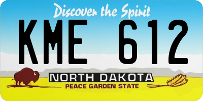 ND license plate KME612