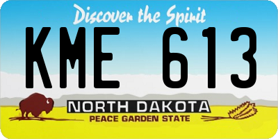 ND license plate KME613