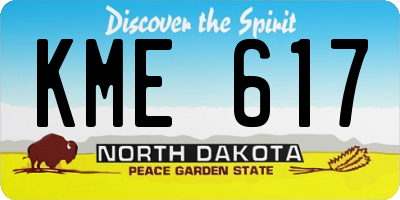 ND license plate KME617