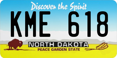 ND license plate KME618