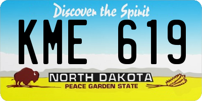 ND license plate KME619