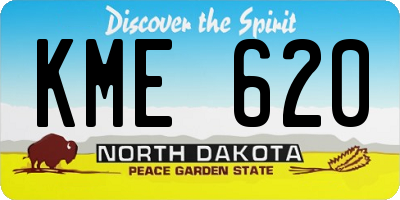 ND license plate KME620