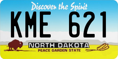 ND license plate KME621