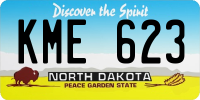 ND license plate KME623