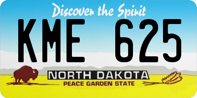 ND license plate KME625