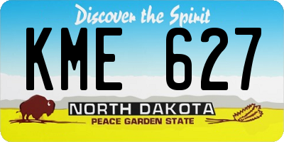 ND license plate KME627