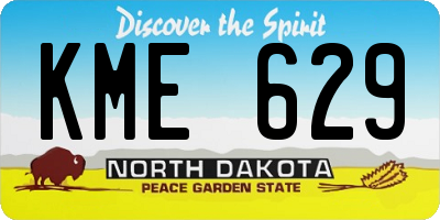 ND license plate KME629