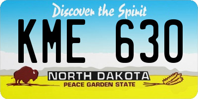 ND license plate KME630
