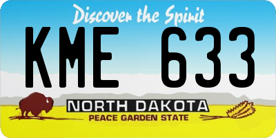 ND license plate KME633