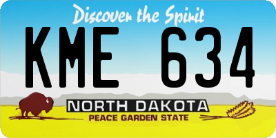 ND license plate KME634